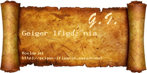 Geiger Ifigénia névjegykártya